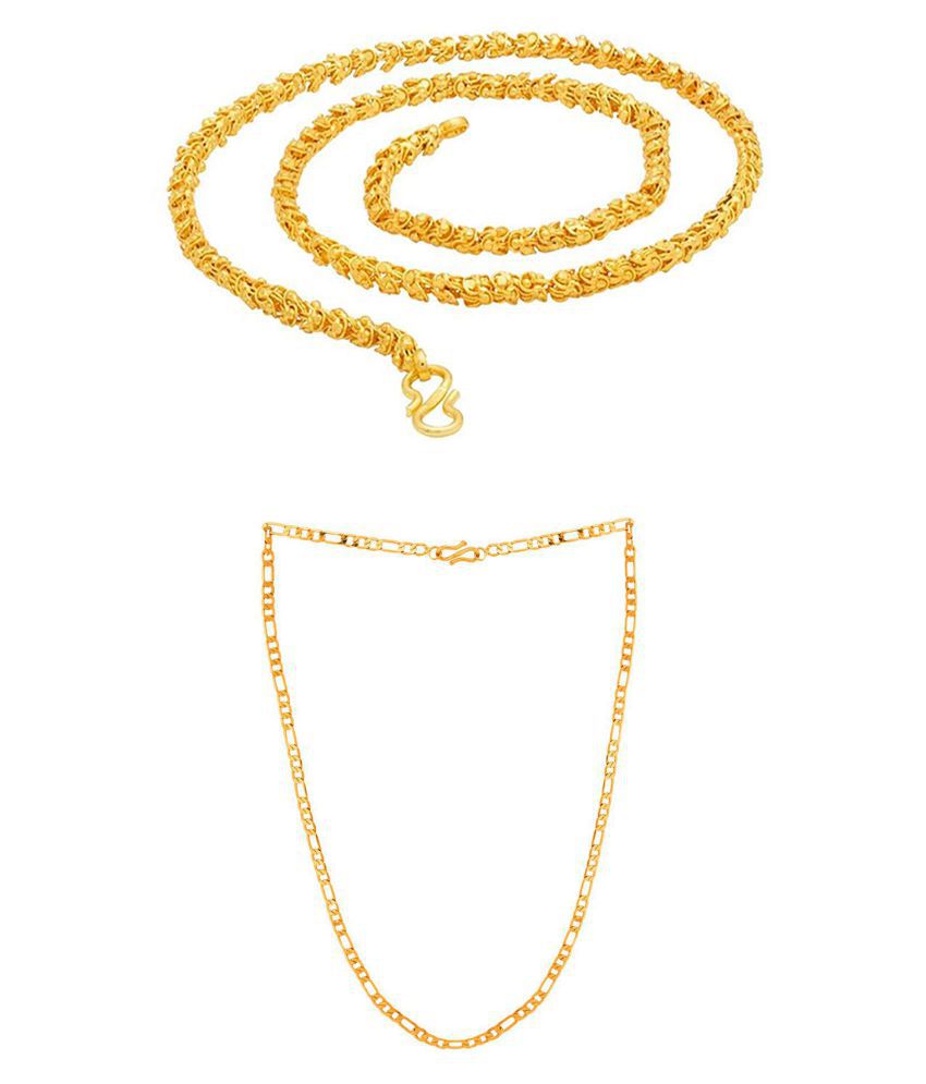     			KRIMO Gold Plated Mens Women Necklace Chain combo-100309