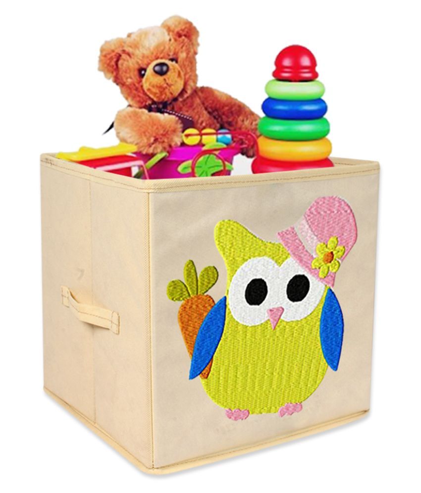     			Owl Print Organizer Container Cube Storage Box for Kids Toddlers