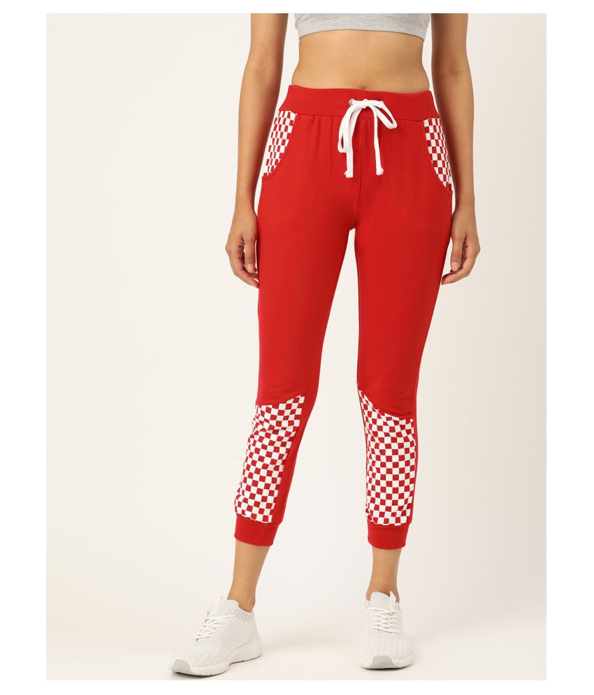 The Dry State - Red Cotton Blend Women's Cycling Trackpants ( Pack of 1 )