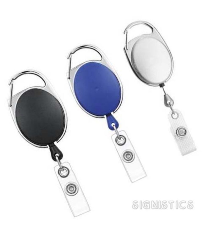 SIGNISTICS Retractable Oval Pulley Badge Reel, Key Chain, ID Card