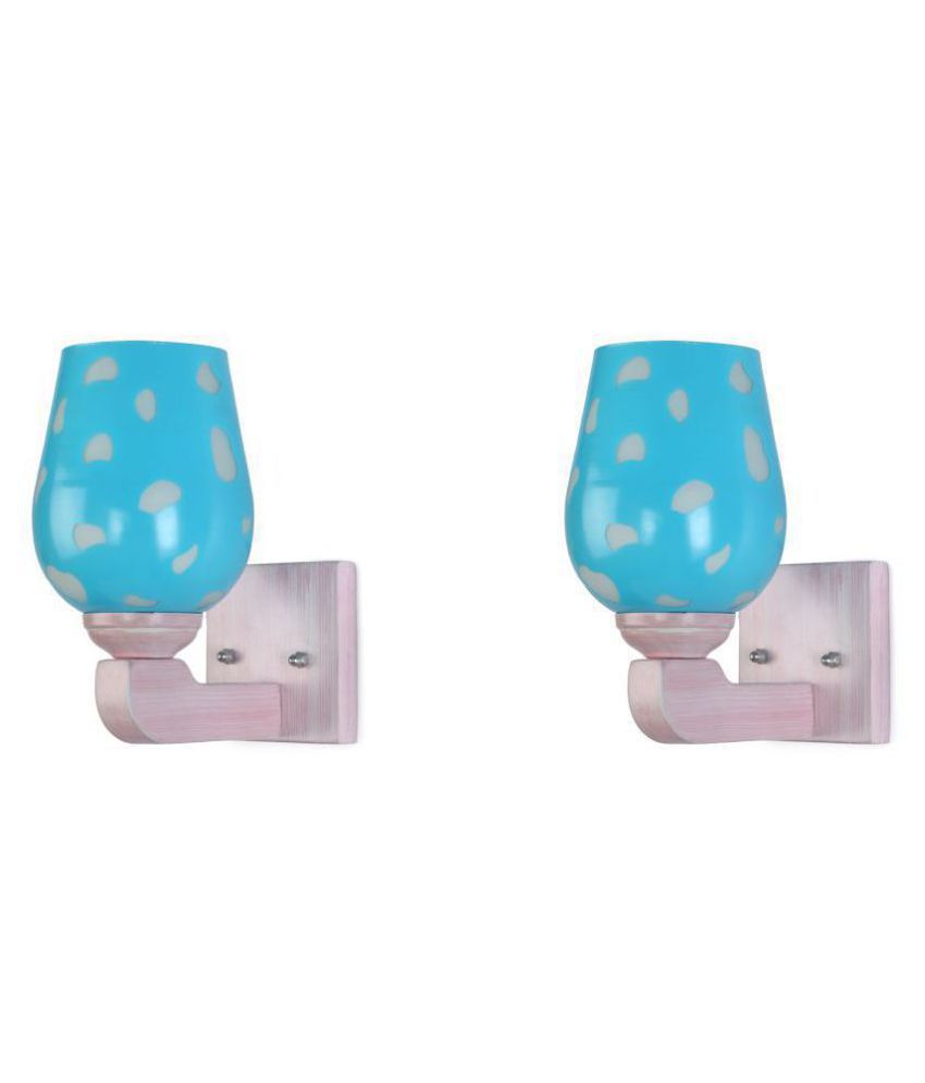     			Somil Decorative Wall Lamp Light Glass Wall Light Blue - Pack of 2