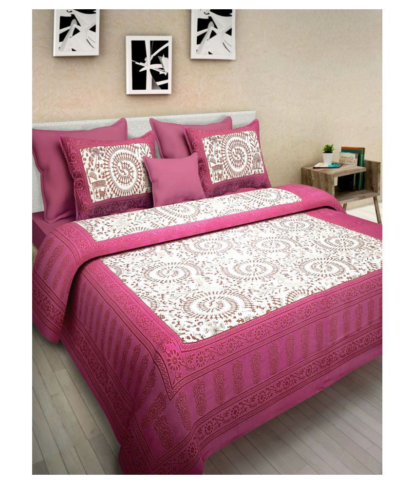 H24 Cotton Double Bedsheet with 2 Pillow Covers ( 220 cm x 250 cm
