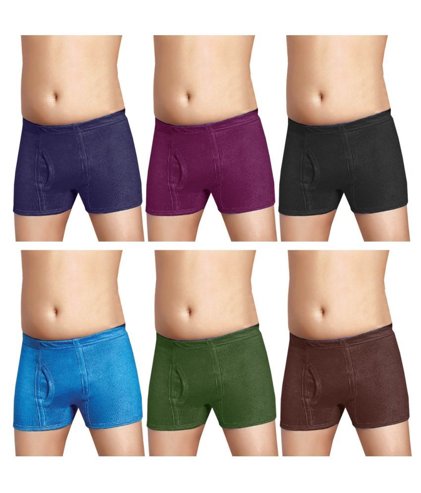     			Dixcy Josh Fine Cotton Solid/Plain Multicolour Trunk/Bloomer/Underwear/ for Kids/Boys - Pack of 6