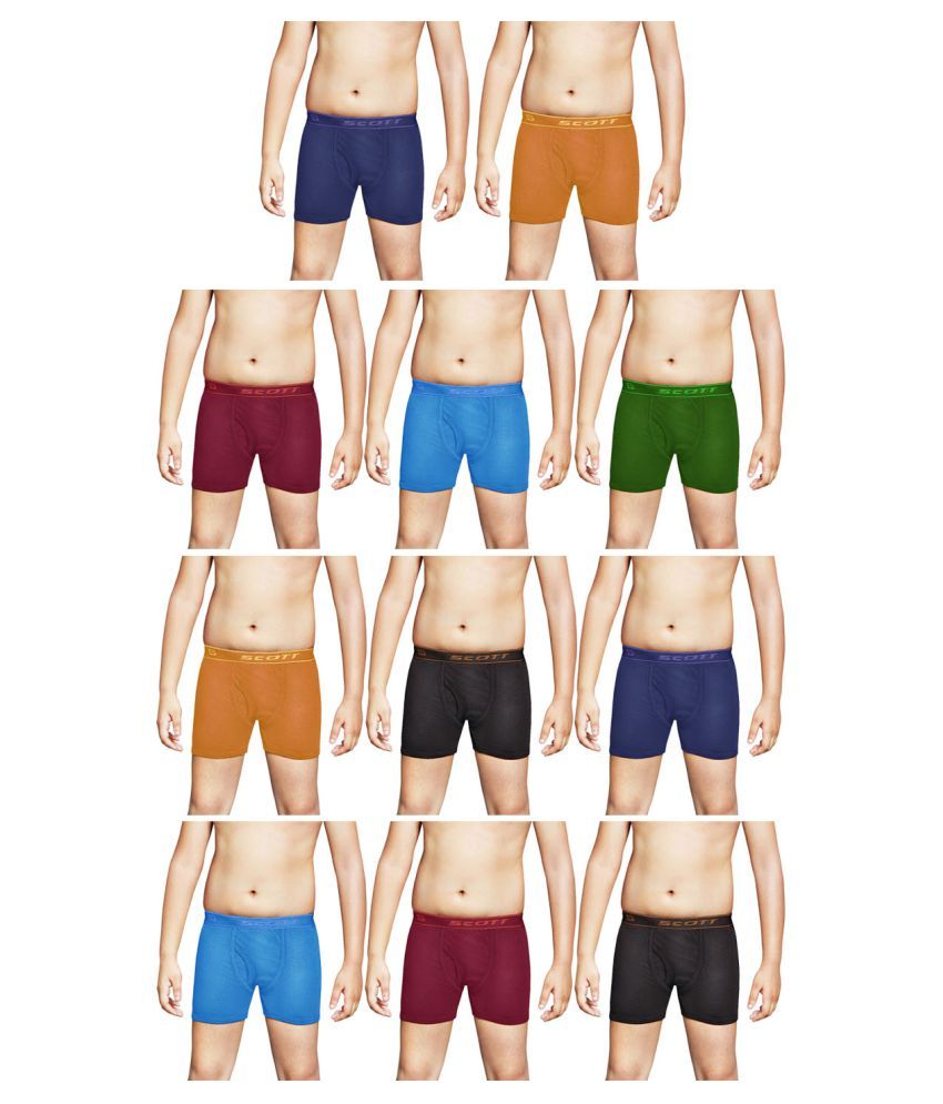     			Dixcy Scott Cross Cotton Solid/Plain Multicolour Trunk/Bloomer/Underwear/ for Kids/Boys/Girls - Pack of 11