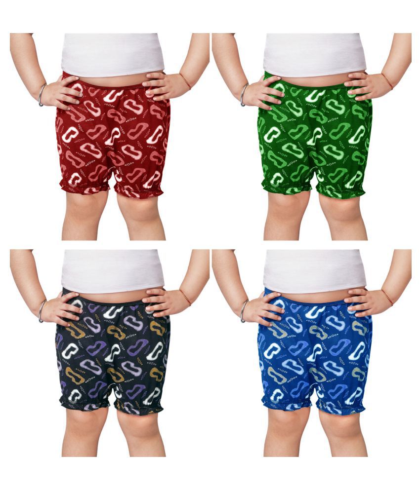Dixcy Slimz Crazy Cotton Printed Multicolour Bloomers for Kids/Boys/Girls - Pack of 4