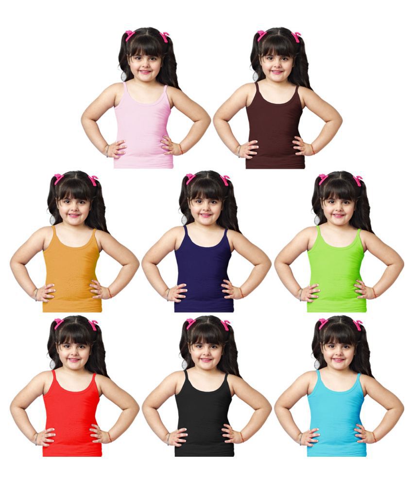     			Dixcy Slimz Pinky Cotton Multicolored Printed Girls Camisole - Pack of 8