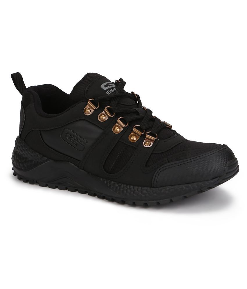     			GOLDSTAR Black Running Shoes