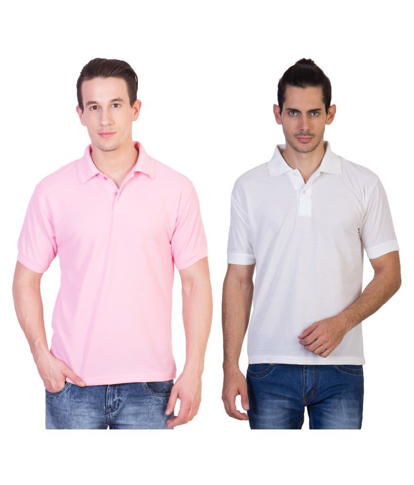     			HVN Cotton Blend Multicolor Plain Polo T Shirt