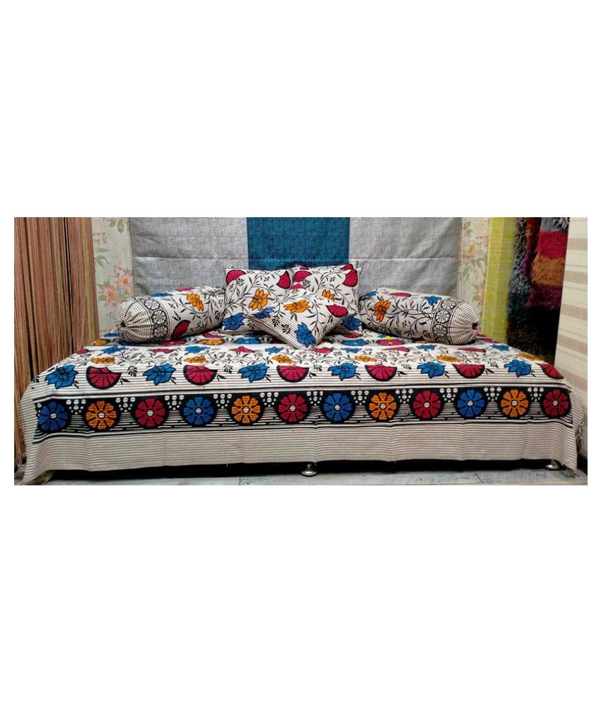 PLAPS Cotton Multi Stripes Diwan Set 8 Pcs Set of 4 Buy PLAPS Cotton