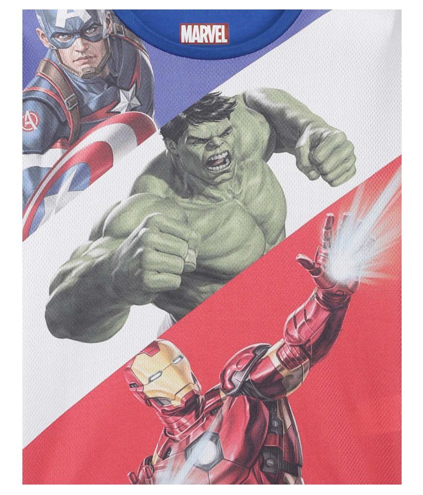 Avengers featured White Tshirt for Boys - Buy Avengers featured White Tshirt for Boys Online at 