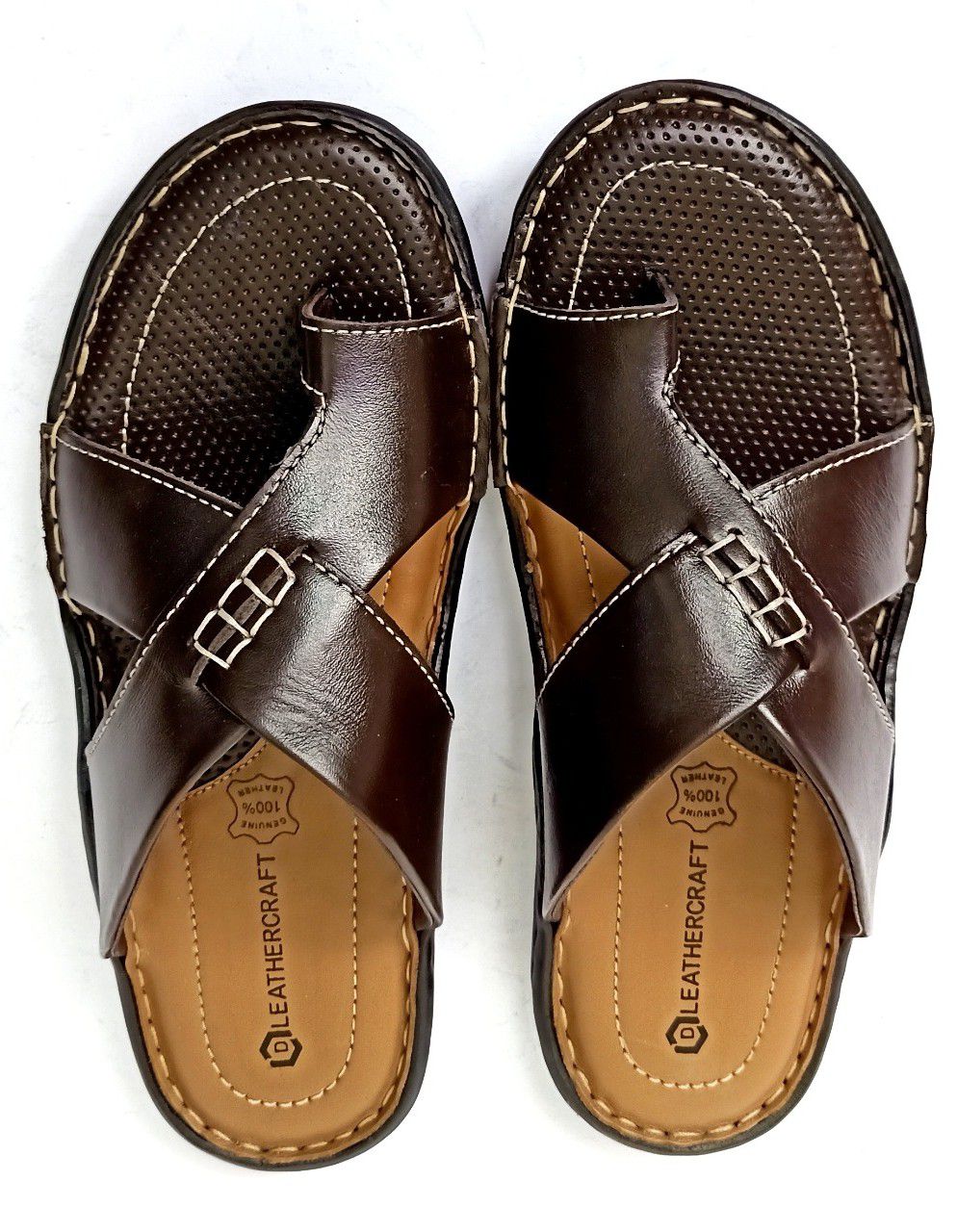 DLEATHERCRAFT Brown Leather Slippers Price in India- Buy DLEATHERCRAFT ...