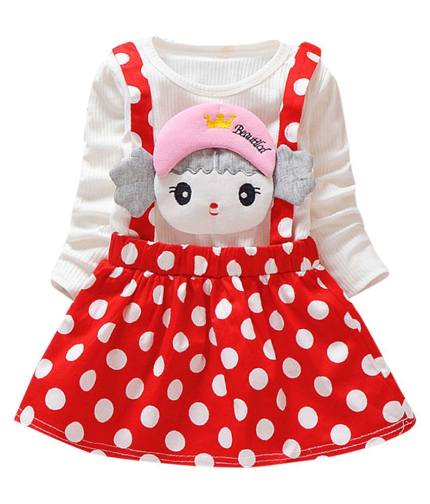 Hopscotch Girls Cotton And Polyester Full Sleeve Applique Casual Dress ...