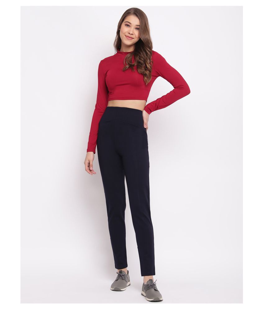 black cotton jeggings