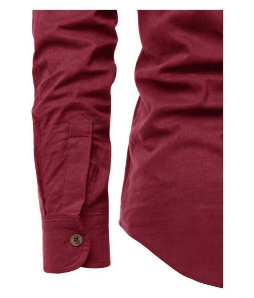 linen maroon shirt