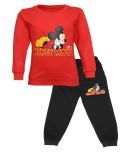 CATCUB Kids Cotton Mickey Mouse Printed Clothing Set (Red)