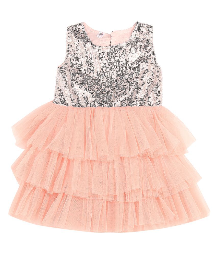 Hopscotch Baby Girls Polyester Sequin Round Neck Tutu Dress in Pink ...