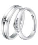 Silver Plated Solitaire Adjustable Couple ring  for Men and WomenCouple ring for Girls and Boys-2 pieces