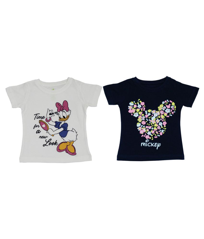     			Bodycare Infantwear Mickey & Daisy Printed Girls Half Sleeves T-Shirt Pack of 2