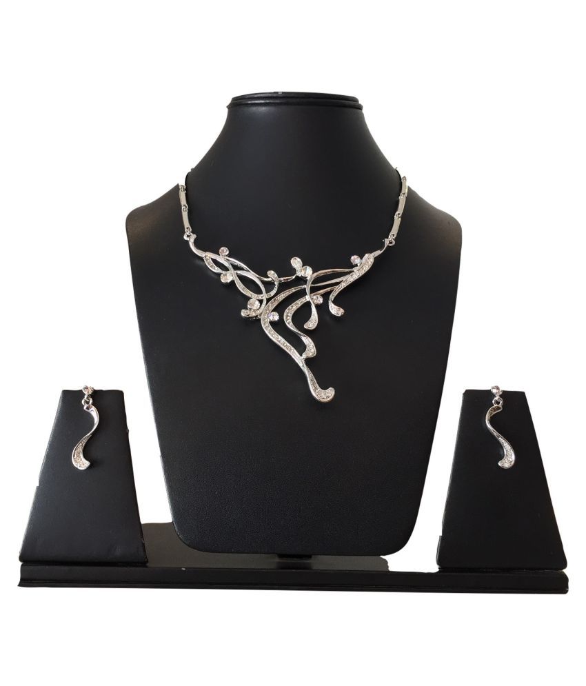 Stilvoll Copper Silver Designer Necklaces Set Statement