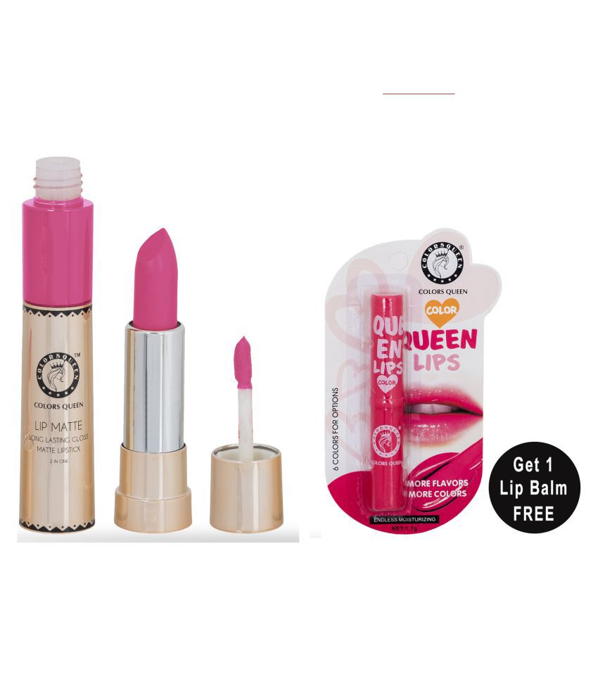     			Colors Queen Lip Matte 2 in 1 Lipstick With Queen Lips Lip Balm (Pack of 2) Sweet Sixteen