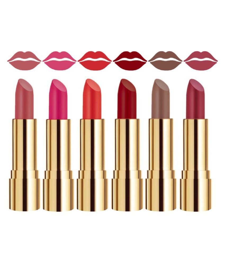     			Rythmx Daily Wear Bold Color Payoff Lipstick Creme Matte Multi Pack of 6 24 g