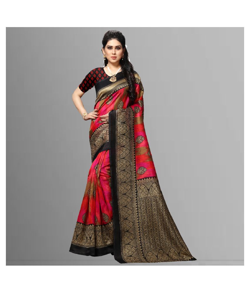     			ANAND SAREES - Multicolor Silk Blend Saree With Blouse Piece (Pack of 1)