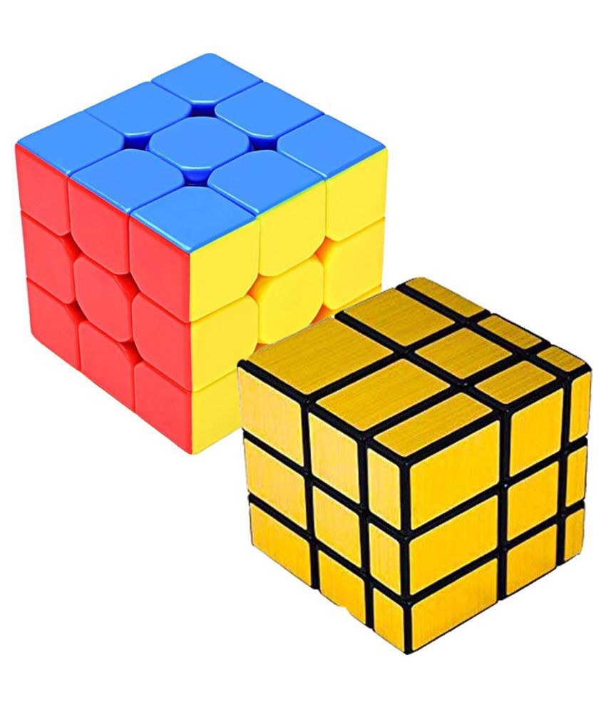 Cube Combo of 3x3 and Gold Mirror Cube High Speed Stickerless Cube