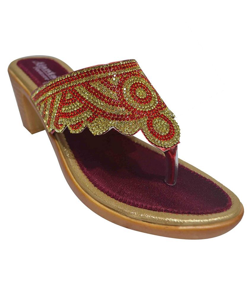 Ajanta Red Ethnic Footwear