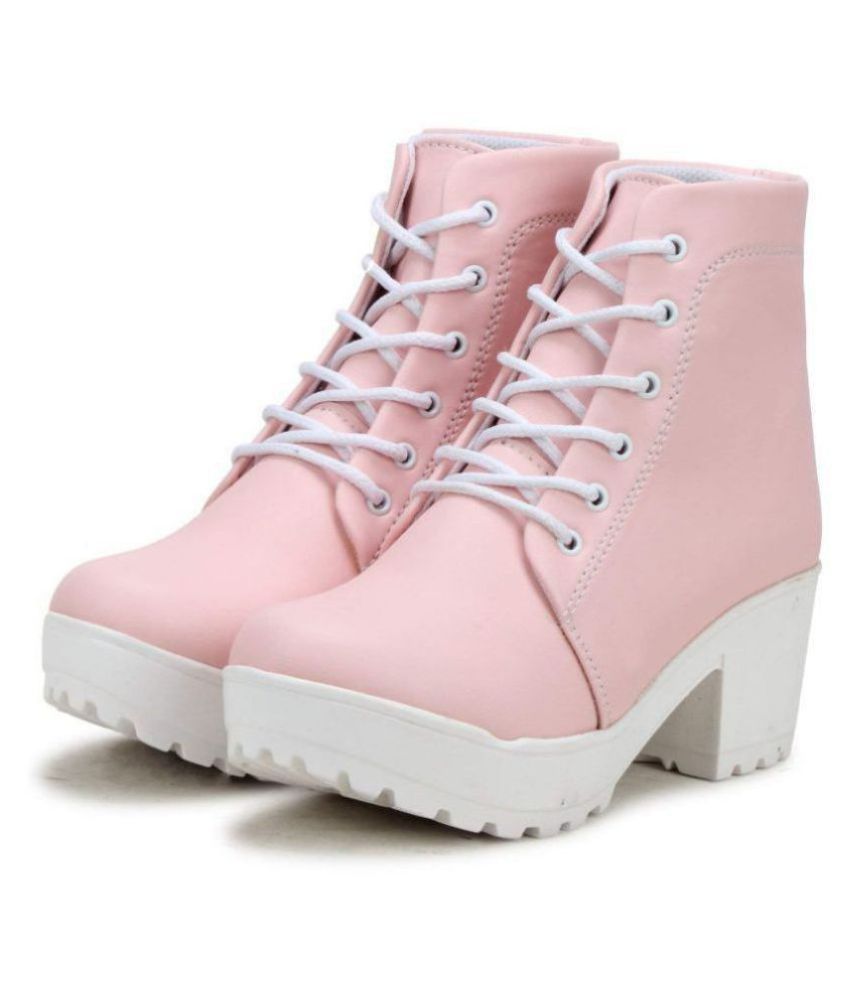     			Commander Pink Ankle Length Bootie Boots