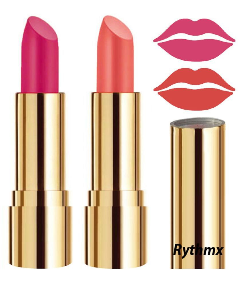     			Rythmx Magenta,Peach Matte Creme Lipstick Long Stay on Lips Multi Pack of 2 8 g
