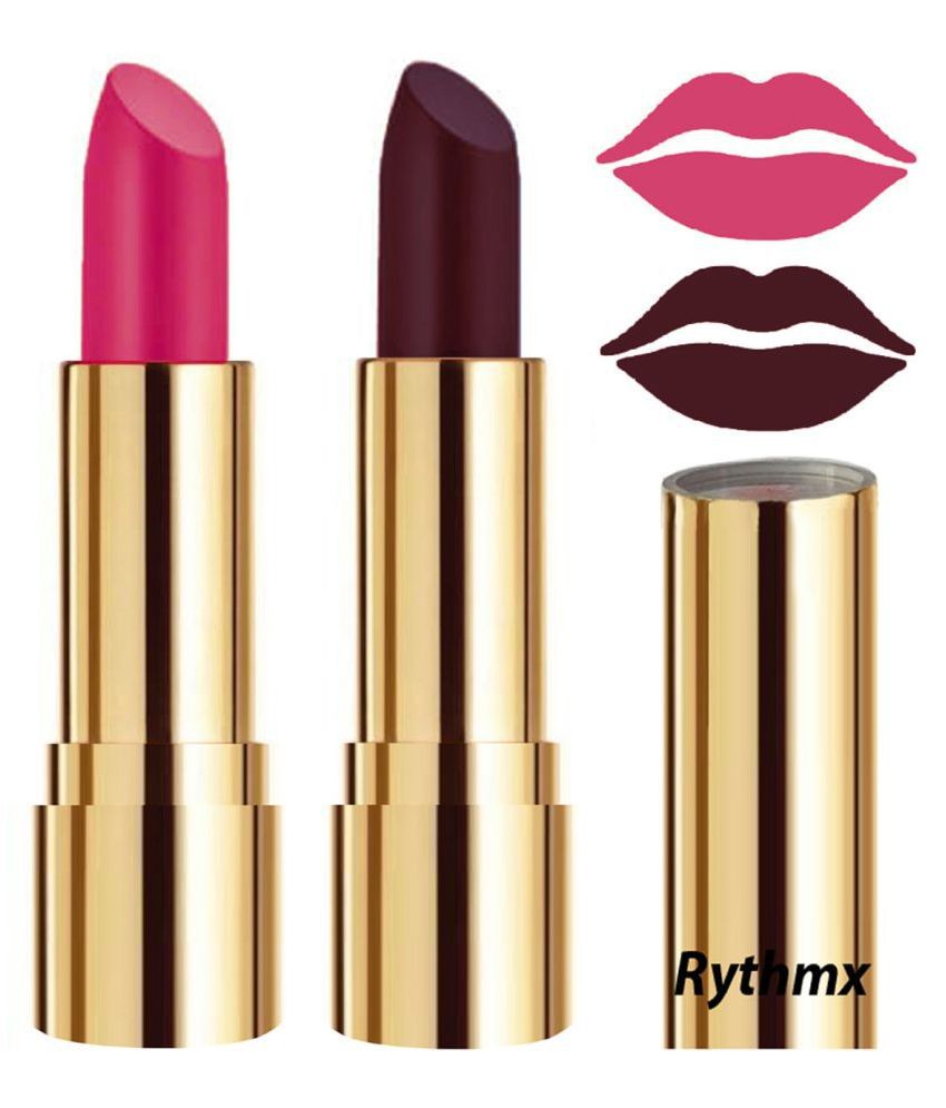     			Rythmx Magenta,Wine Matte Creme Lipstick Long Stay on Lips Multi Pack of 2 8 g