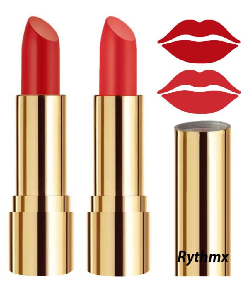     			Rythmx Orange,Orange Matte Creme Lipstick Long Stay on Lips Multi Pack of 2 8 g