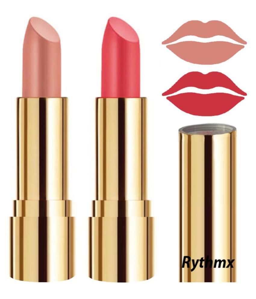     			Rythmx Peach,Red Matte Creme Lipstick Long Stay on Lips Multi Pack of 2 8 g