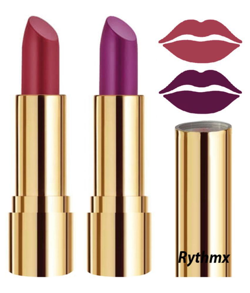     			Rythmx Pink,Purple Matte Creme Lipstick Long Stay on Lips Multi Pack of 2 8 g