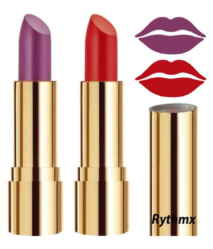     			Rythmx Purple,Orange Matte Creme Lipstick Long Stay on Lips Multi Pack of 2 8 g