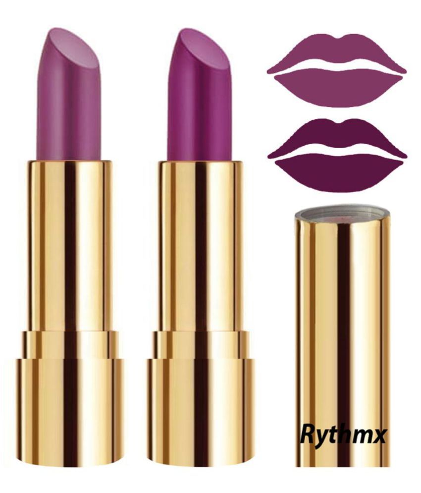     			Rythmx Purple,Purple Matte Creme Lipstick Long Stay on Lips Multi Pack of 2 8 g