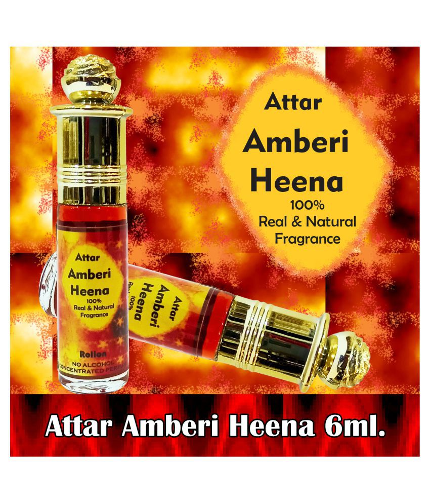     			INDRA SUGANDH BHANDAR Attar For Men|Women Amberi Heena Real Kannauji Itra Perfume 24 Hours Long Lasting Fragrance 6ml Rollon Pack