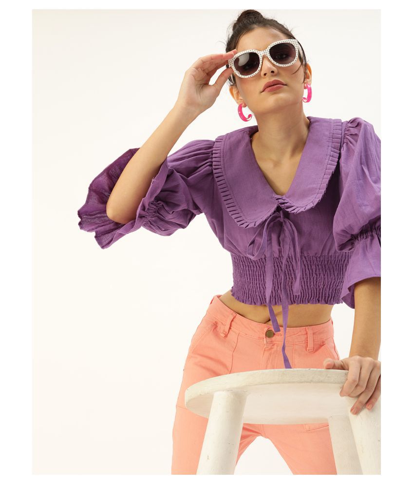 The Dry State Cotton Crop Tops - Purple