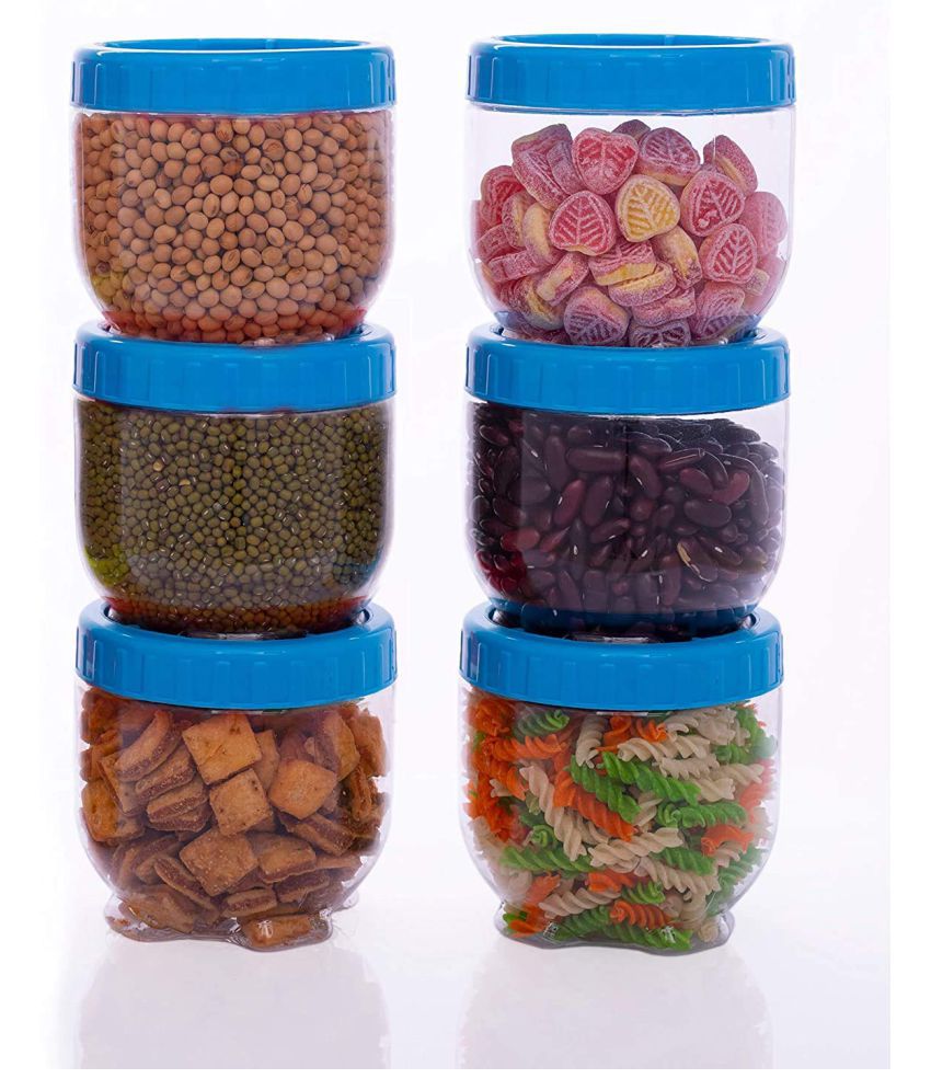     			ZAMKHUDI interlock storage Plastic Food Container Set of 6 600 mL