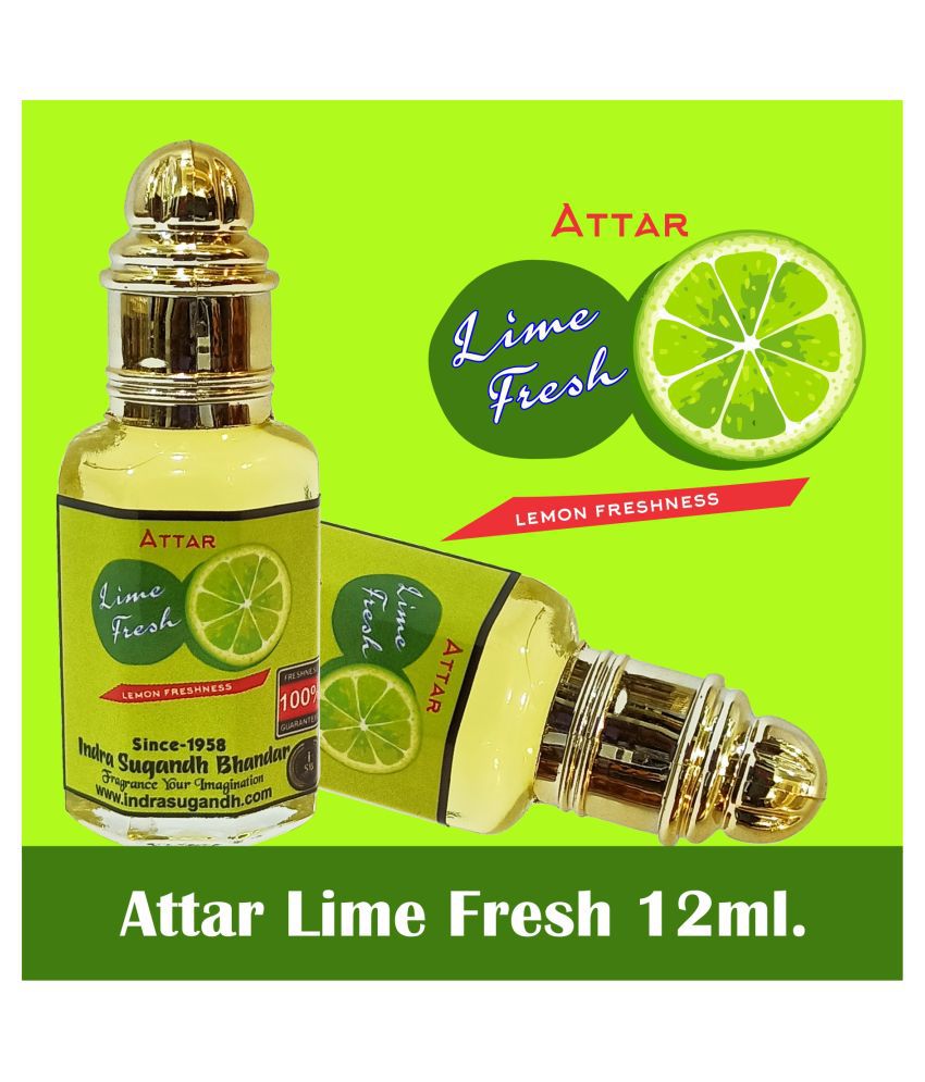     			INDRA SUGANDH BHANDAR Attar For Men|Women Lime Fresh Citric like fresh Long Lasting Fragrance 12ml Rollon Pack