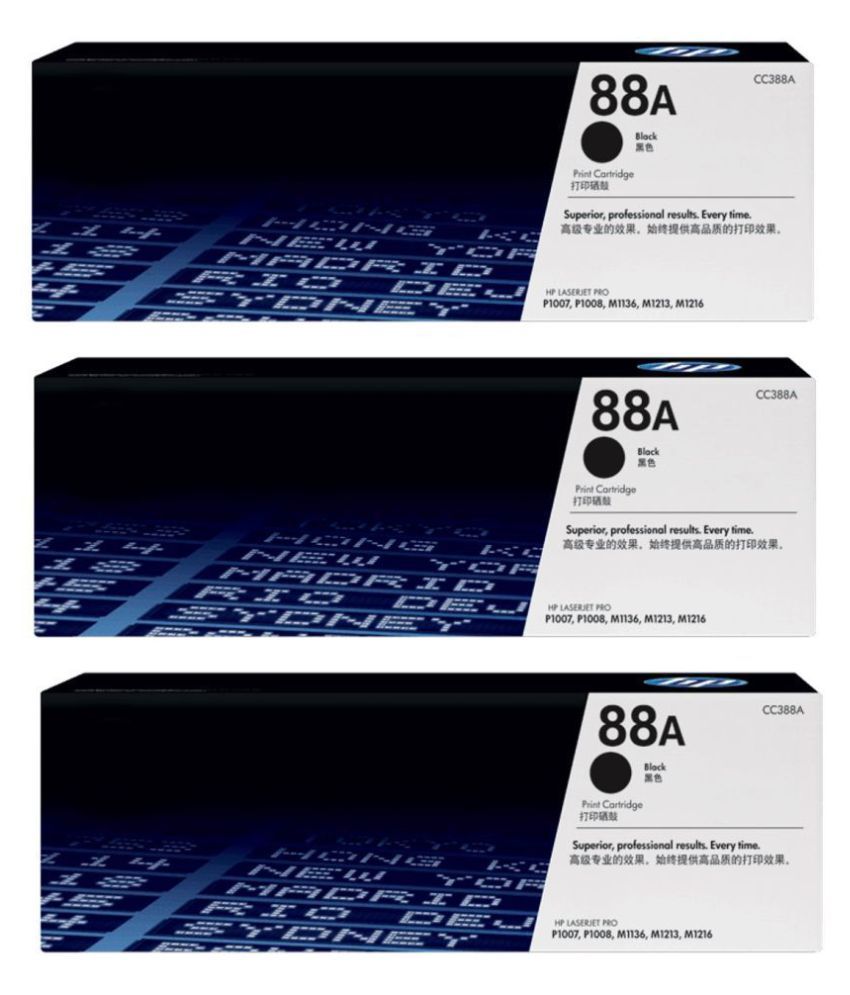 Refill 88A Cartridge HP Black Pack of 3 Toner for HP LaserJet Printers