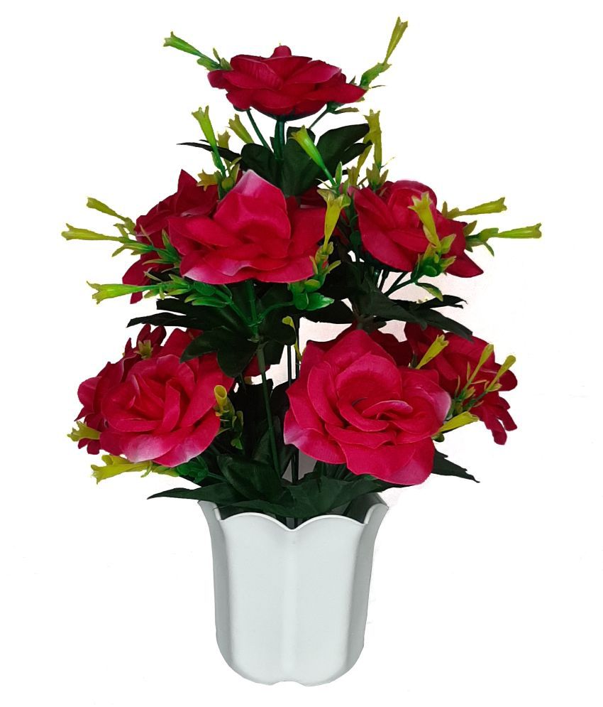     			CHAUDHARY FLOWER Rose Pink Flowers With Pot - Pack of 1
