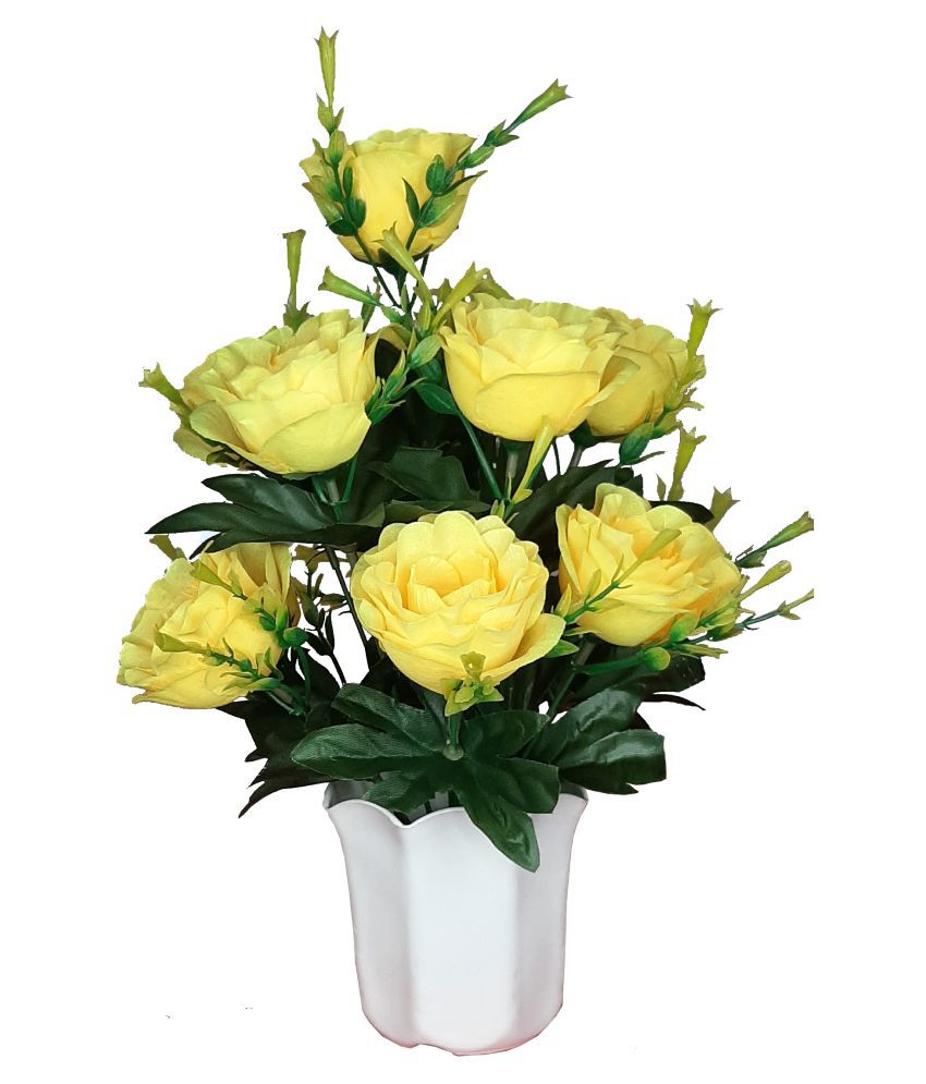     			CHAUDHARY FLOWER Rose Yellow Flowers With Pot - Pack of 1