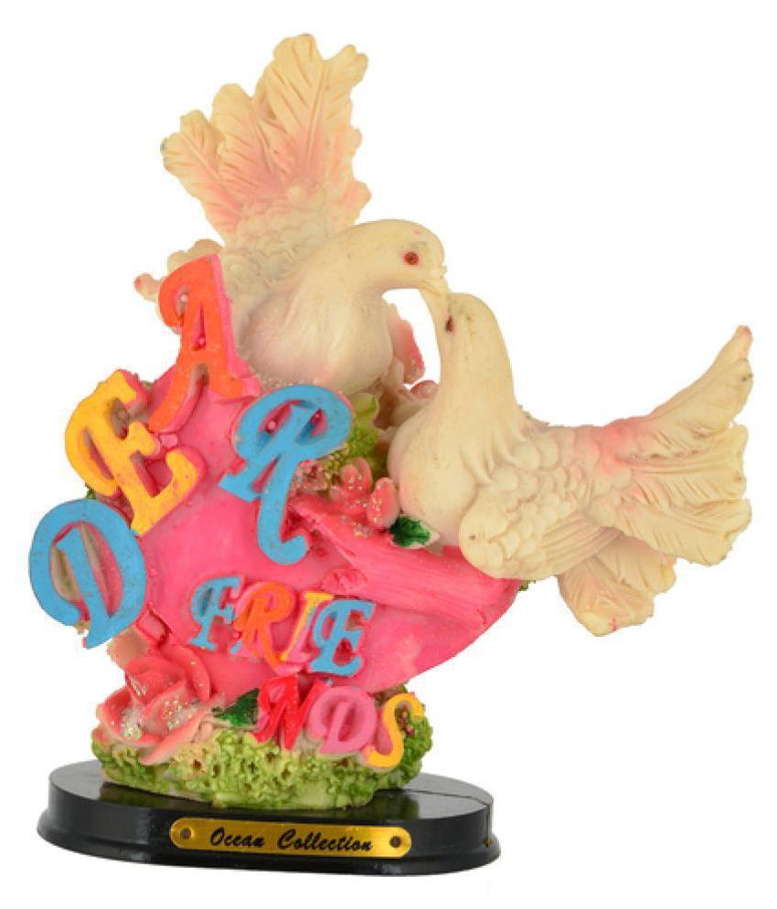     			KESAR ZEMS Capodimonte Statue Of LOVE BIRDS FIGURINE -A (12 X 5 X 15 CM) Multicolor.