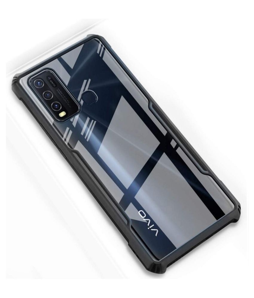     			Vivo Y30 Shock Proof Case JMA - Transparent Hybrid TPU Bumper Case