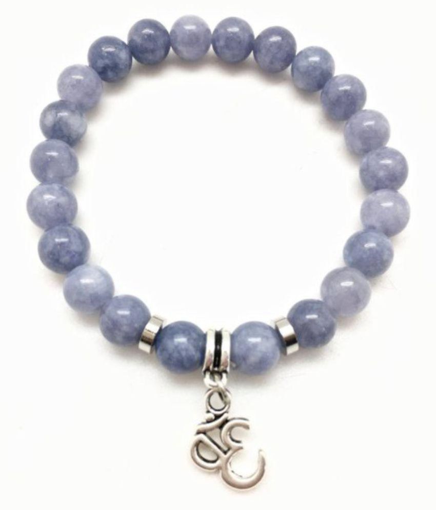     			Aquamarine Bracelet with Ohm Charm Silver