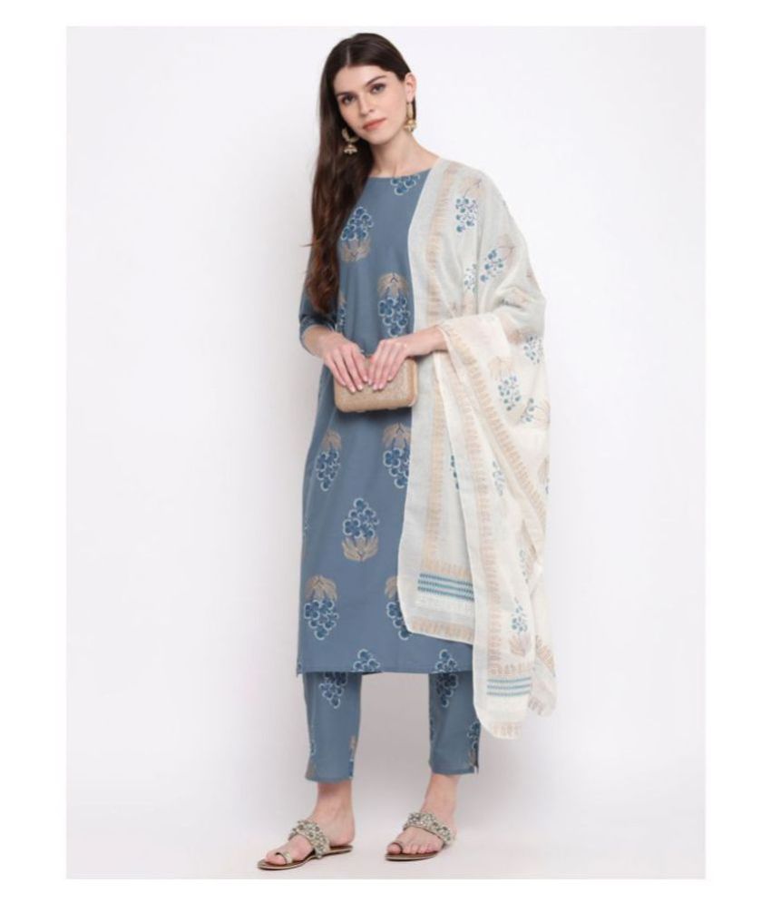     			Stylum Cotton Kurti With Pants - Stitched Suit