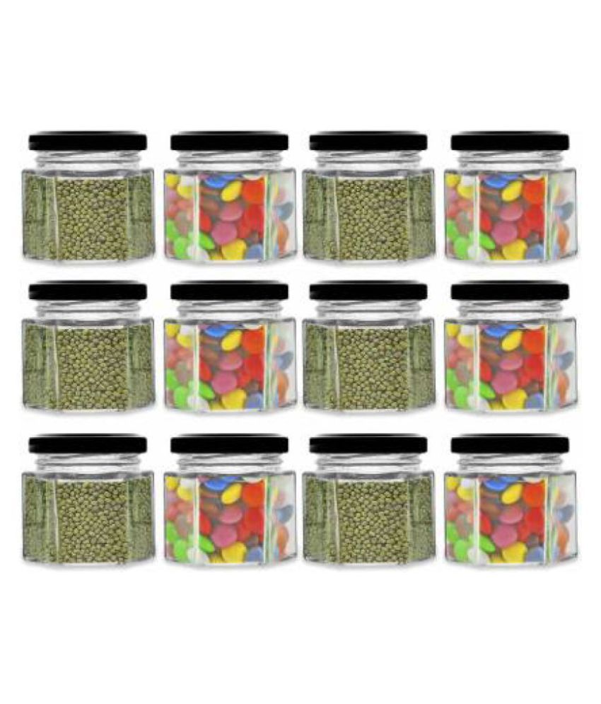     			CROCO JAR Glass Spice Container Set of 12 100 mL