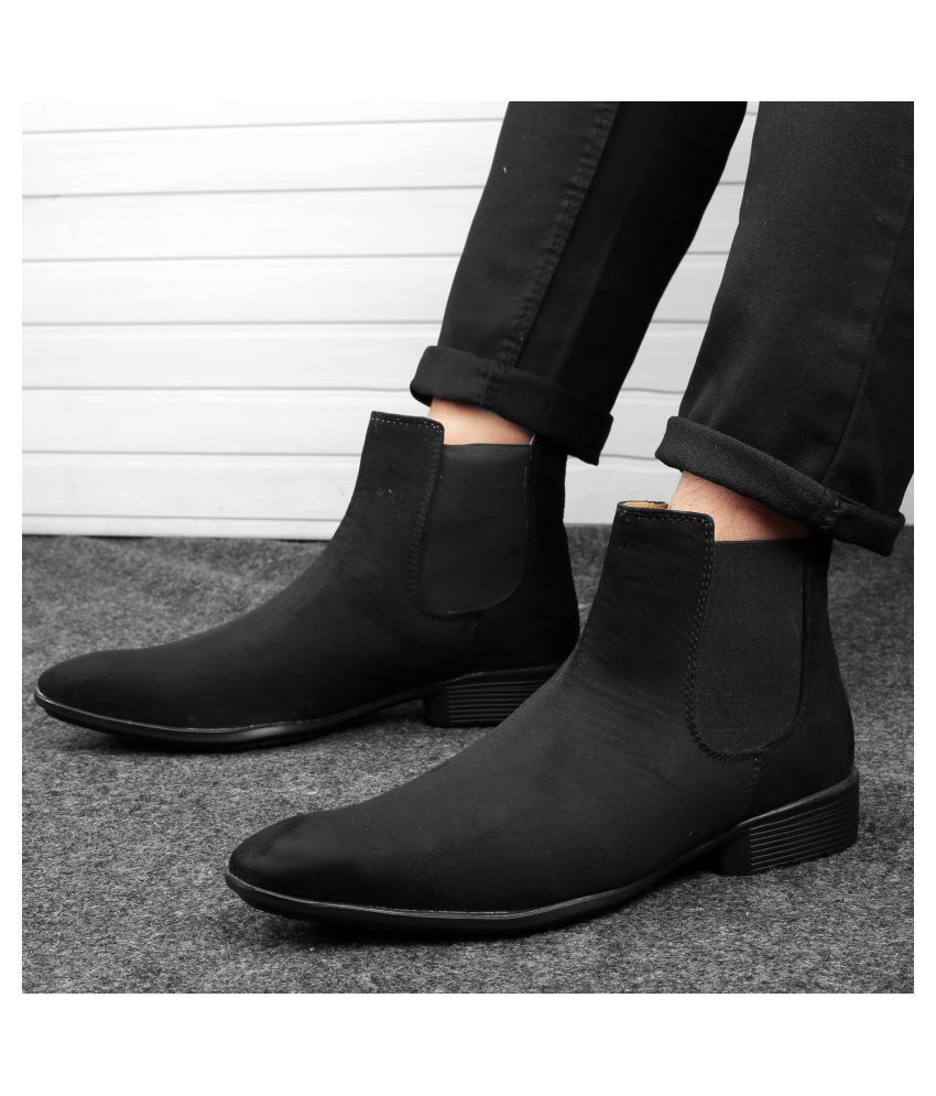     			YUVRATO BAXI Black Chelsea boot