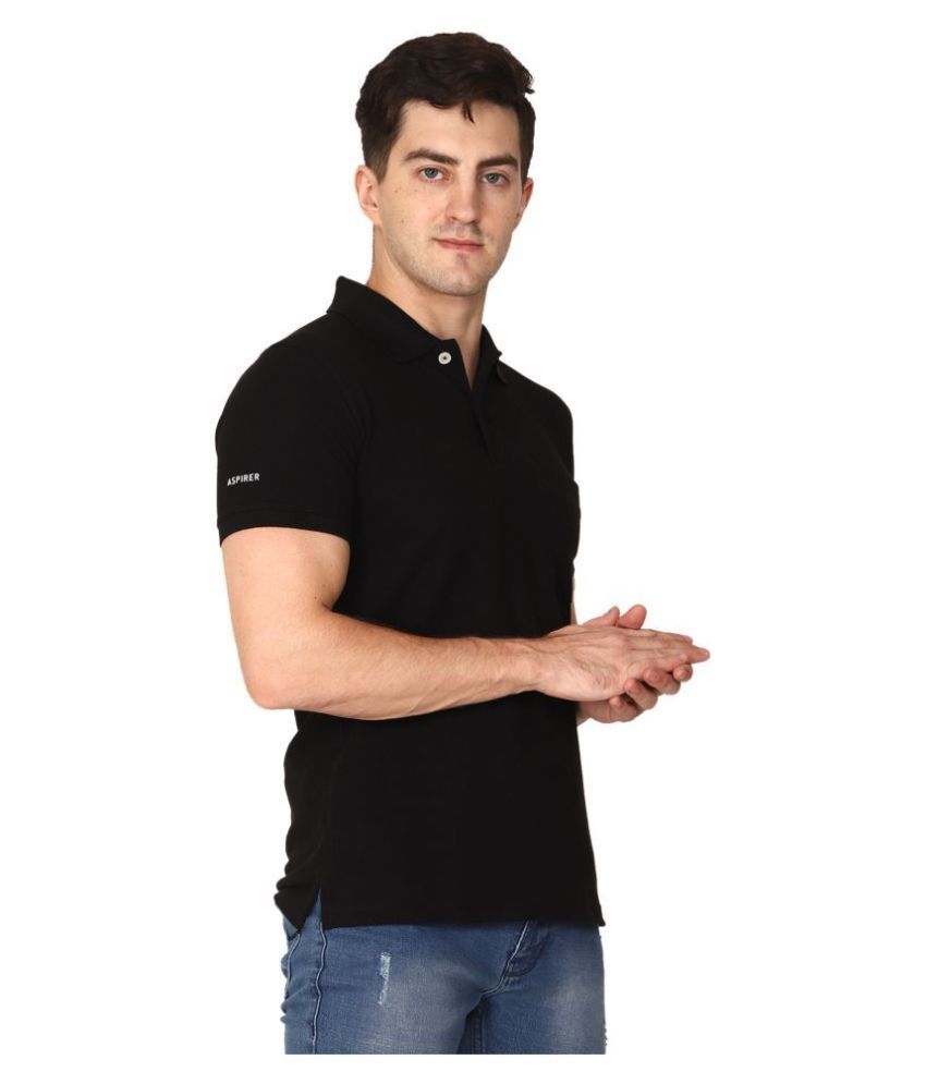 plain black polo shirt mens